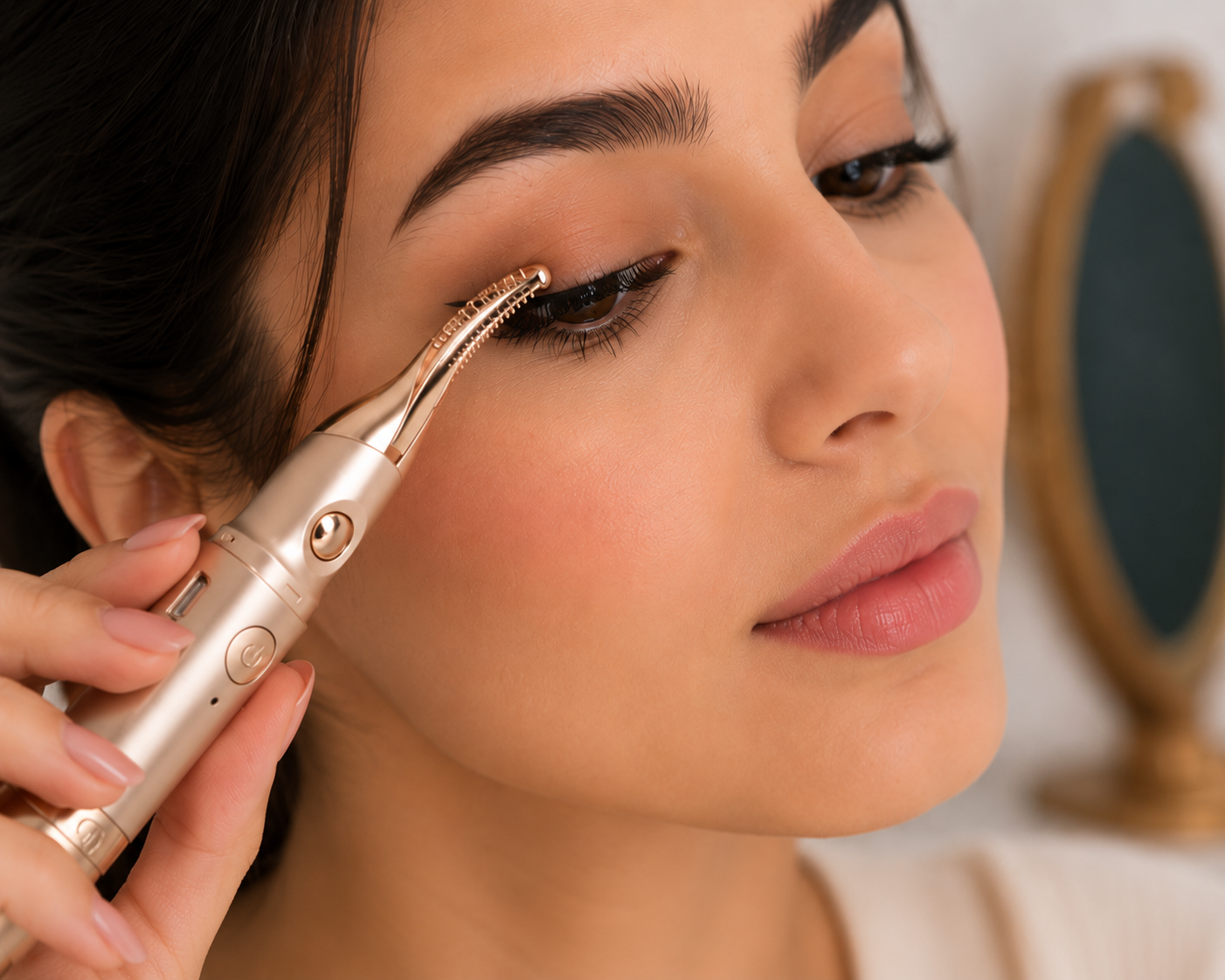 2 in 1 Electric Heating Eyelash Curler and Eyebrow Trimmer