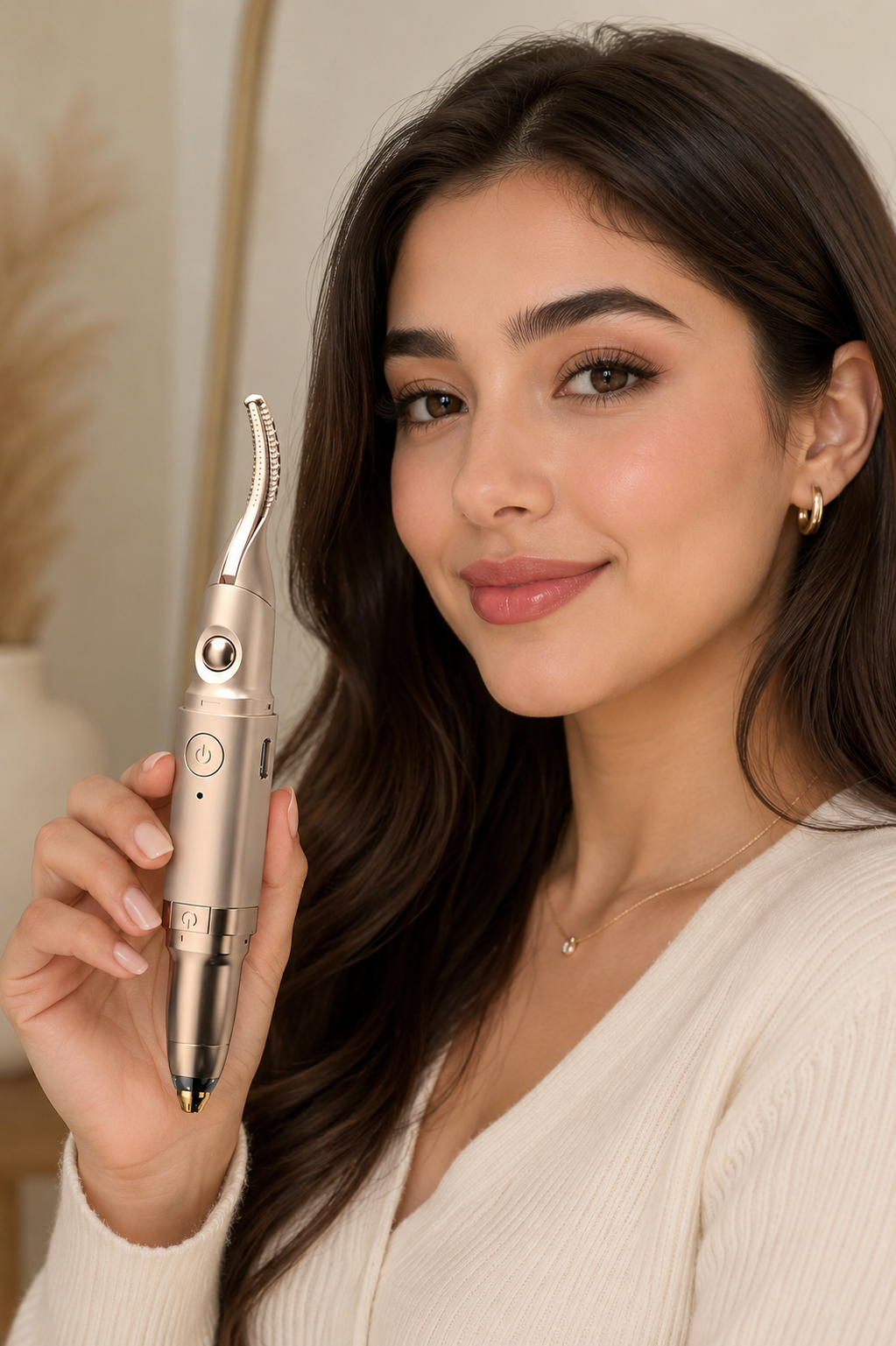 2 in 1 Electric Heating Eyelash Curler and Eyebrow Trimmer